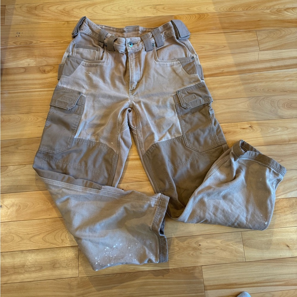 Brown distressed cargo pants